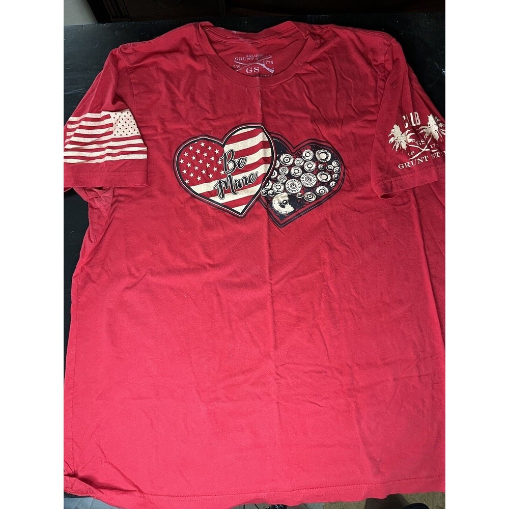 GRUNT STYLE T-SHIRT XXL S/S AMERICAN FLAG GUNS RIFLES valentines DAY AMMO SHELLS
